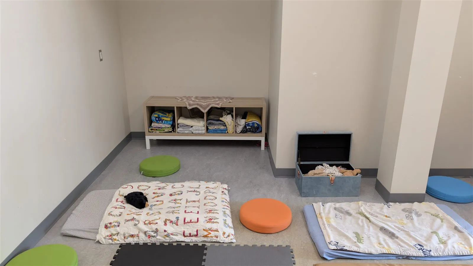 The back of the nap room in the Caterpillar Room
